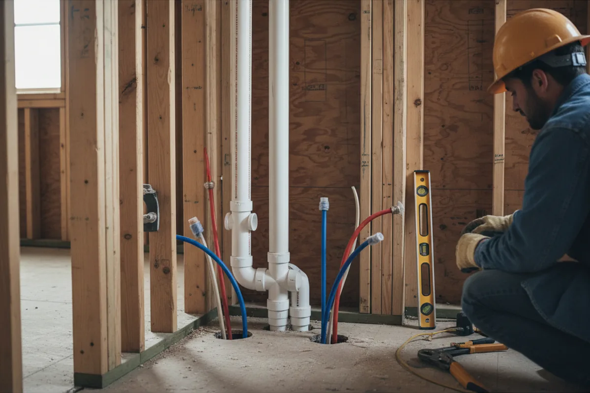 Drain and supply rough-in during Drain Cleaning in Haverstraw